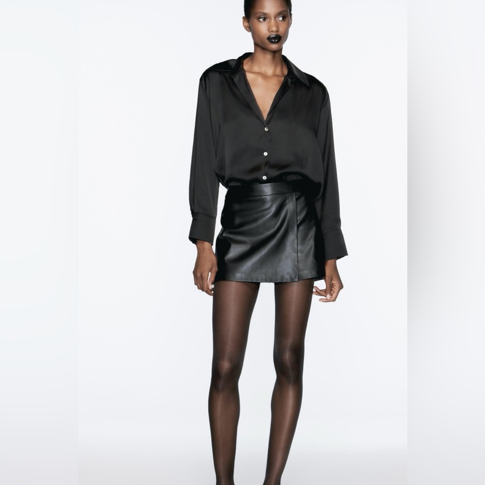 Faux leather skort from ZARA